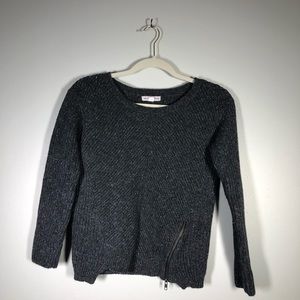 Thick Asymmetrical Sweater with Zip Accents (XS)